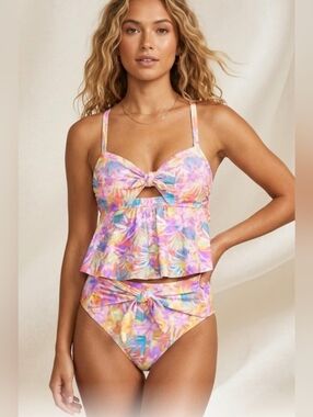 Time And Tru Floral Tankini Set 1X(16W-18W)